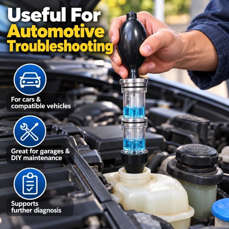 🚗 Combustion Leak Tester — Quickly Detect Exhaust Gas Leaks in Your Cooling System!