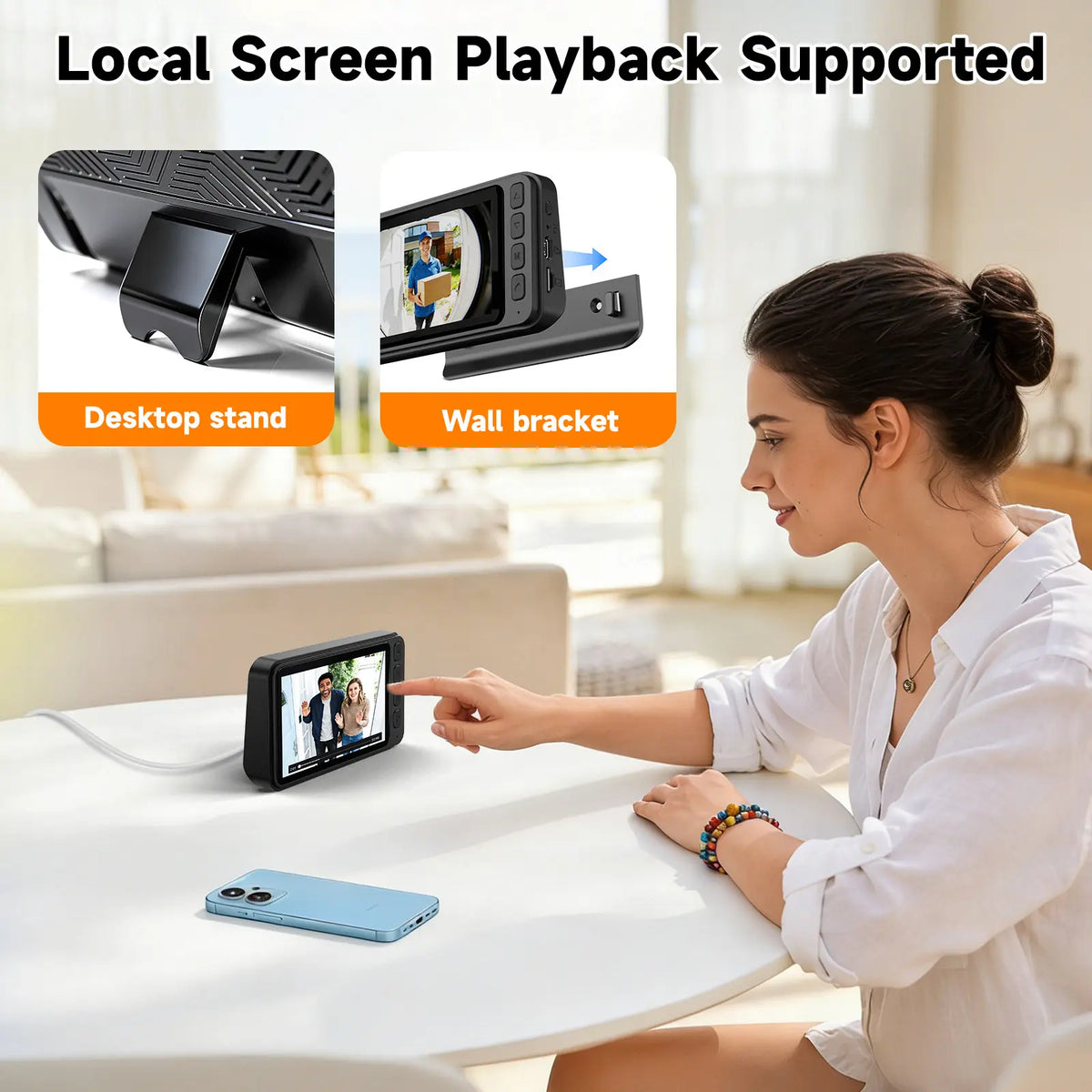 1080P Wireless Doorbell Camera with 4.3in Monitor No WiFi