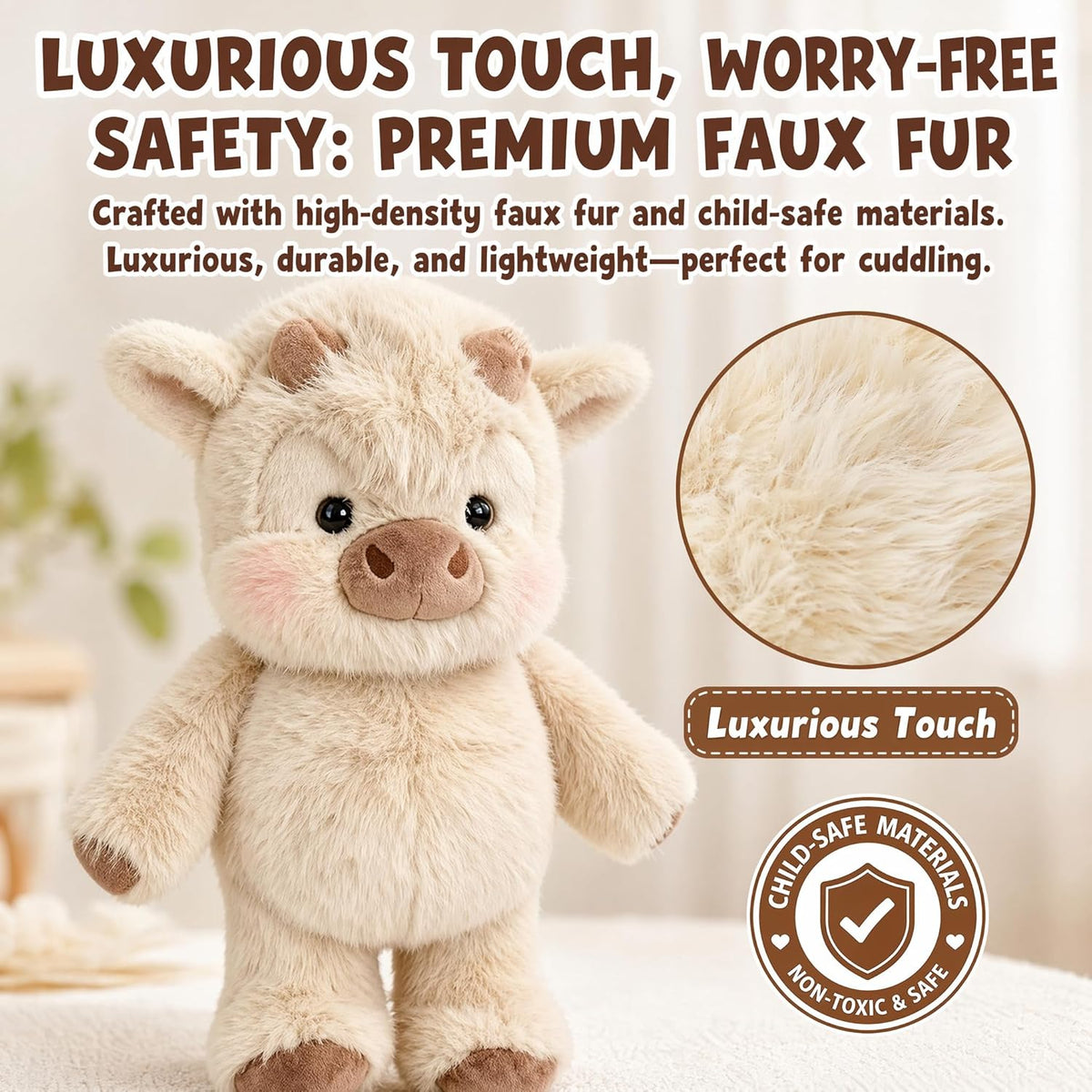 Running Scottish Highland Cow Stuffed Animal