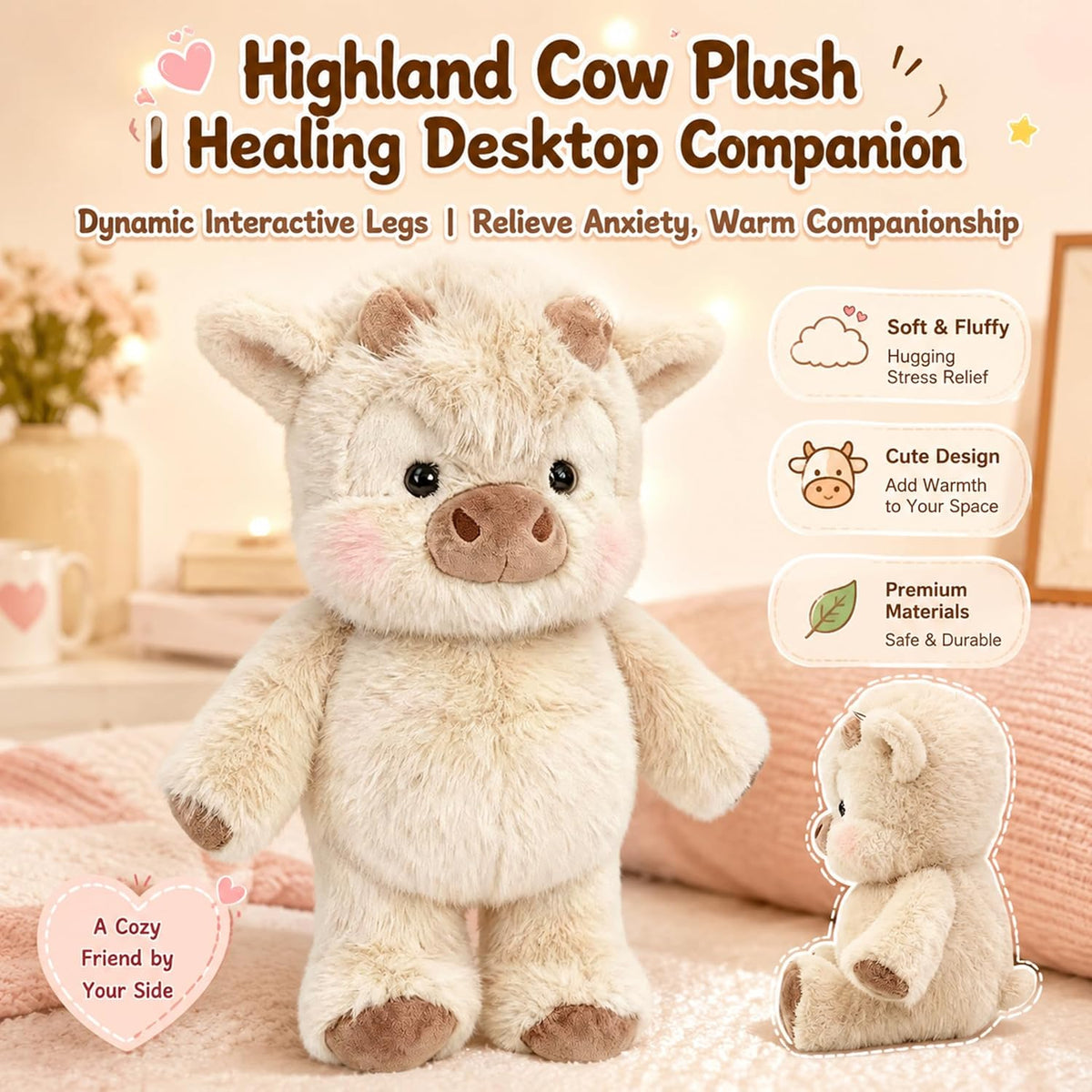 Running Scottish Highland Cow Stuffed Animal