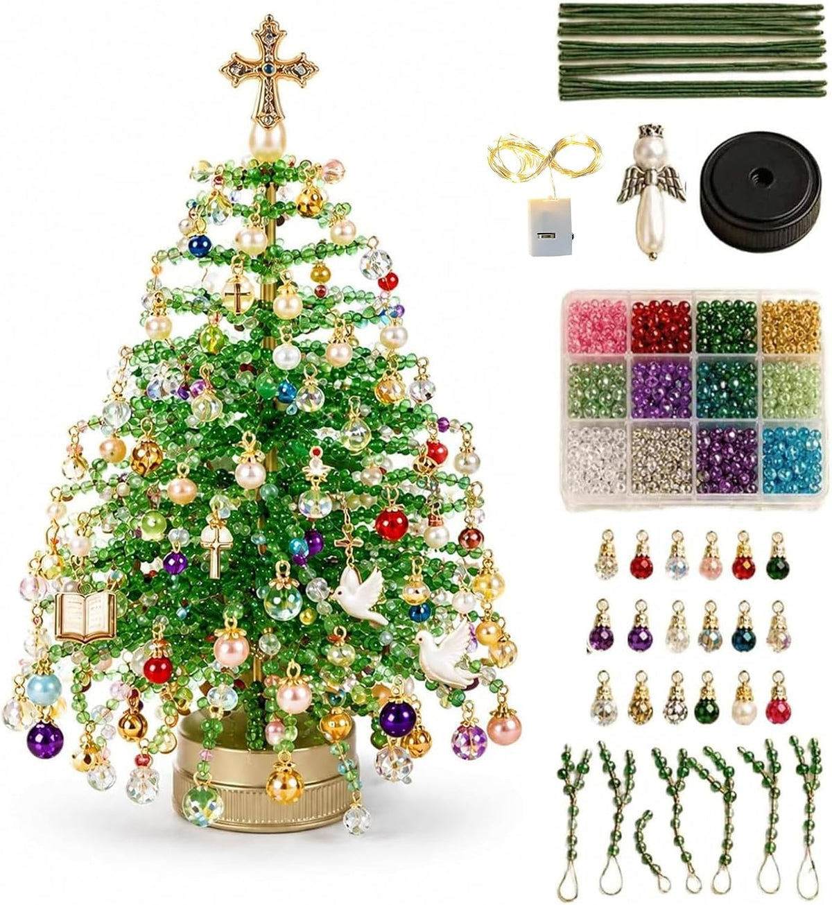 ✨ DIY Lighted Seasonal Tabletop Tree Kit – Create Your Own Holiday Magic