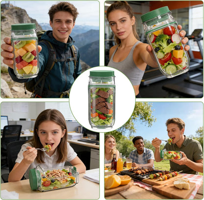 Salad Jar with Side Opening & Dressing Cup