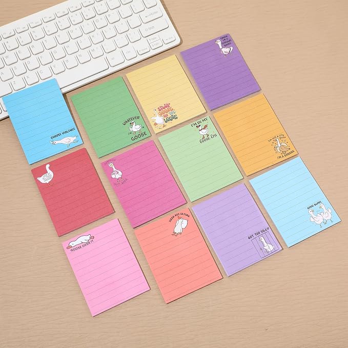 12 Pcs Funny Sticky Notes for Work 4x3 Inches Sarcastic Self Adhesive Notepads