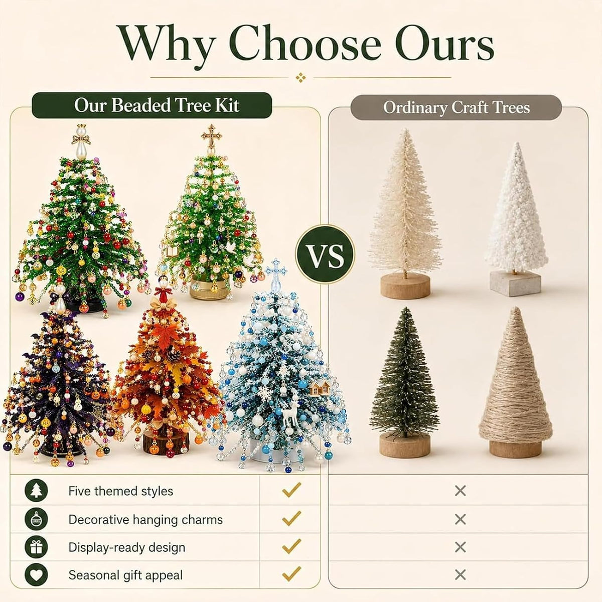 ✨ DIY Lighted Seasonal Tabletop Tree Kit – Create Your Own Holiday Magic