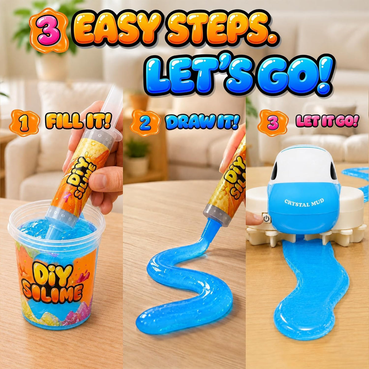 Slime Race Track Kit with USB-C Rechargeable Toy Car, Slime for Kid