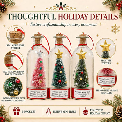 Recordable Christmas Tree in a Bottle Ornament, 25-Second Voice Message