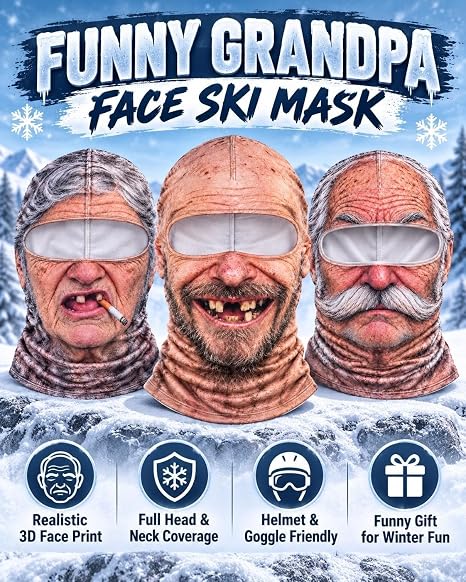 3D Funny Realistic Face Ski Mask
