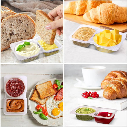 Reusable Snack Containers 2 Compartment with Lids