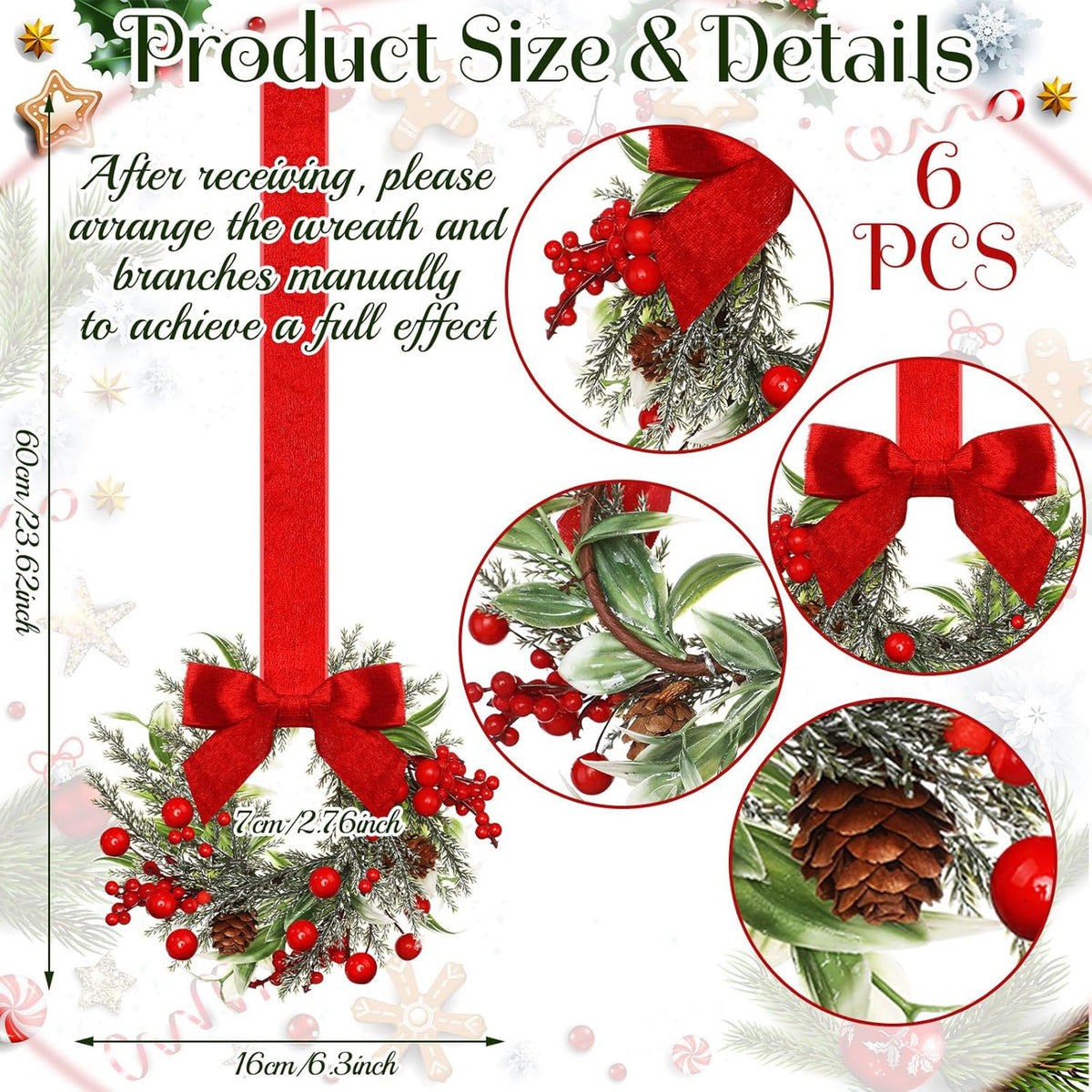 Christmas Mini Artificial Cabinet Wreaths — Maximum Holiday Magic