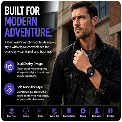 DESIGNED FOR GLOBAL THINKERS-Multi-Time Zone Watch
