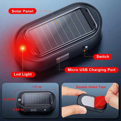 Buy 1 Get 1 Free🚨Solar Car Anti-Theft Light - Light Sensor Auto Flash Fake Warning Light for All Cars🚗