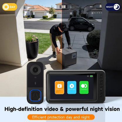 1080P Wireless Doorbell Camera with 4.3in Monitor No WiFi