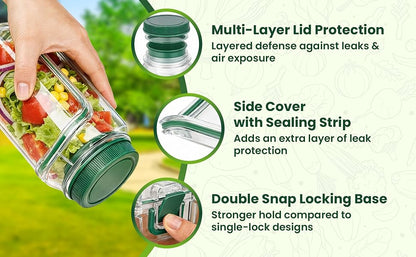 Salad Jar with Side Opening & Dressing Cup