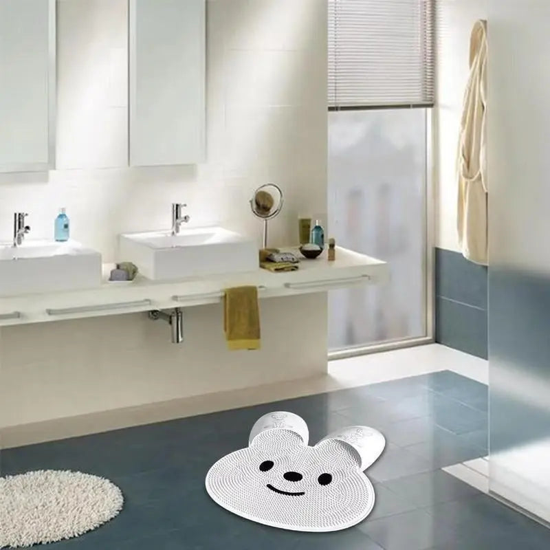 Rabbit Silicone Foot Scrubber Non-Slip Pad for Bath