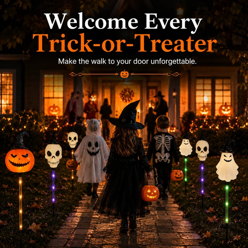 🎃 Halloween Special Offer 👻 Glowing Pumpkin, Ghost & Skull Pathway Lights ✨