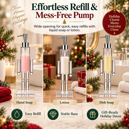 🎄 Nutcracker Soap Dispenser — Festive Holiday Bathroom Decor