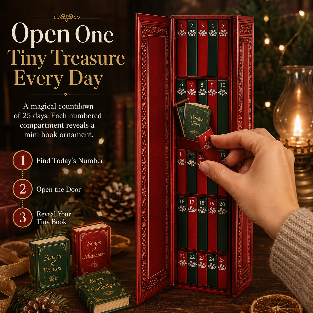 📚 25-Day Book Advent Calendar – 25 Openable Mini Book