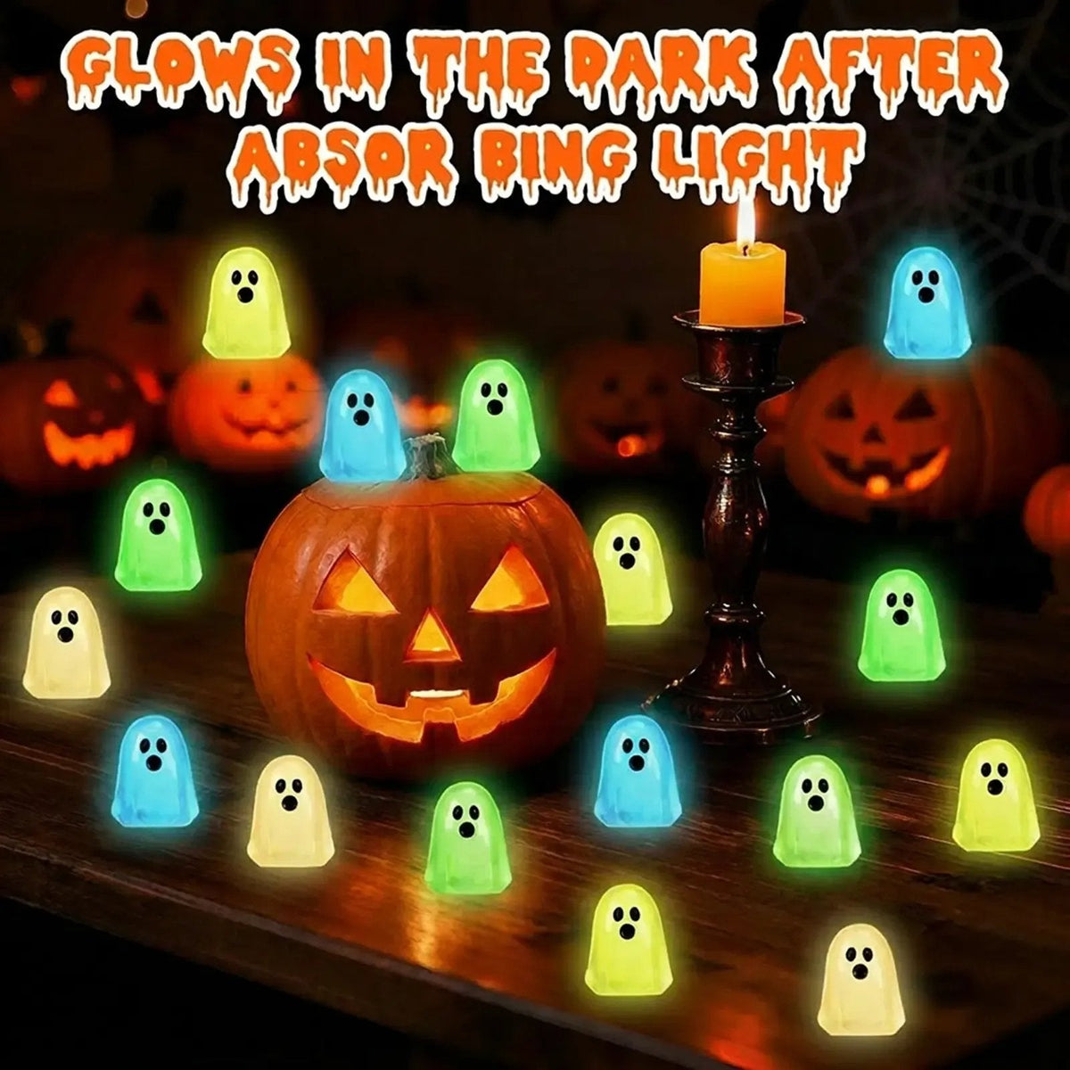 👻Mini Glow Ghost Decorations – Cute by Day, Spooky & Glowing After Dark