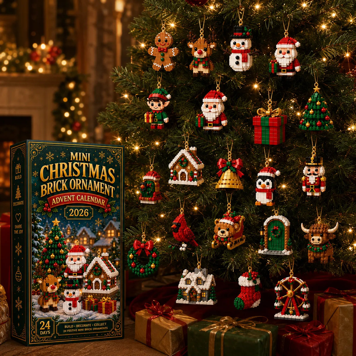 24-Day Christmas Brick Ornament Advent Calendar | 24 Buildable Holiday Designs 🎄🧱