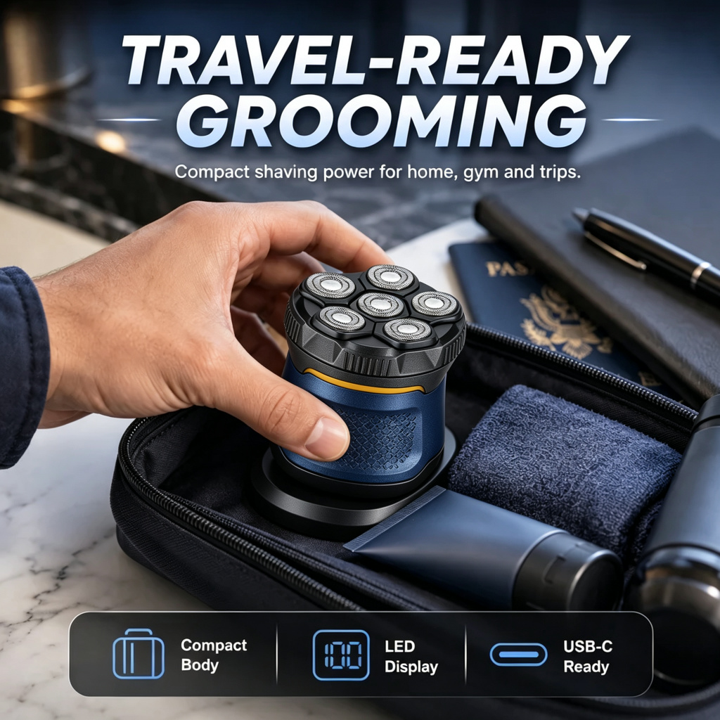 🔥 6D Floating Head Shaver for Men – Cordless Waterproof Electric Bald Head Razor