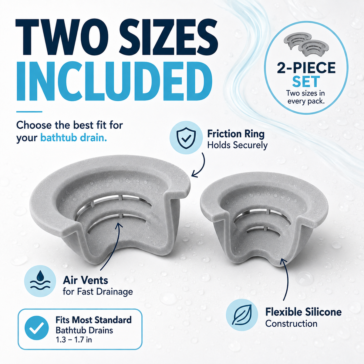💧Drain Funnel Bathtub Drain Funnel — Hair Clog Prevention