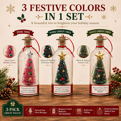 Recordable Christmas Tree in a Bottle Ornament, 25-Second Voice Message