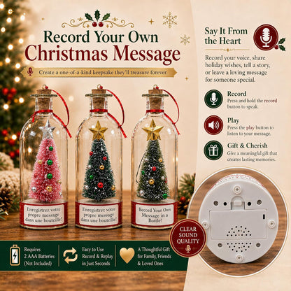 Recordable Christmas Tree in a Bottle Ornament, 25-Second Voice Message