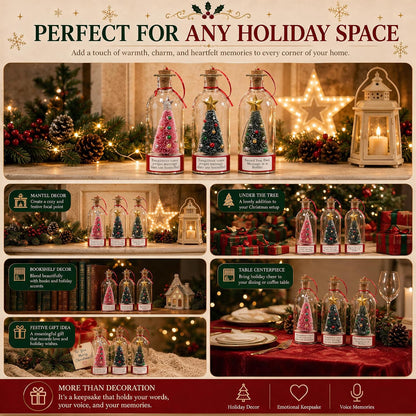 Recordable Christmas Tree in a Bottle Ornament, 25-Second Voice Message
