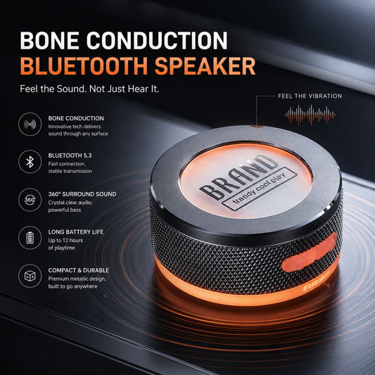 Bone Conduction Resonance Aluminum Alloy High-Power Vibration Bluetooth Speaker