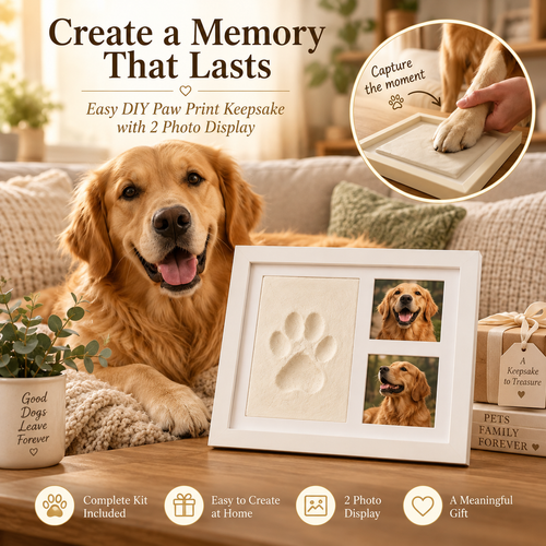 🔥DIY Clay Paw-print Keepsake Frame with Space for Two Photos