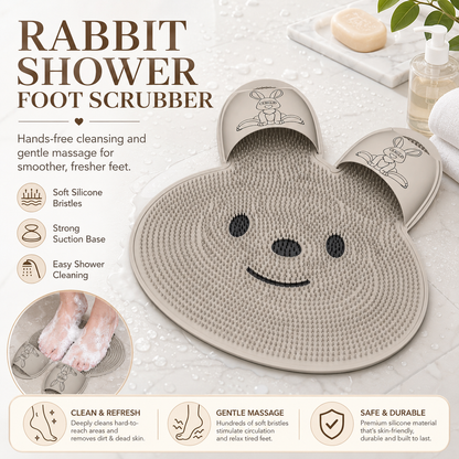 Rabbit Silicone Foot Scrubber Non-Slip Pad for Bath
