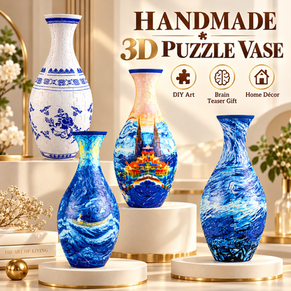 Handmade 3D Puzzle Vase Geometric DIY Decor
