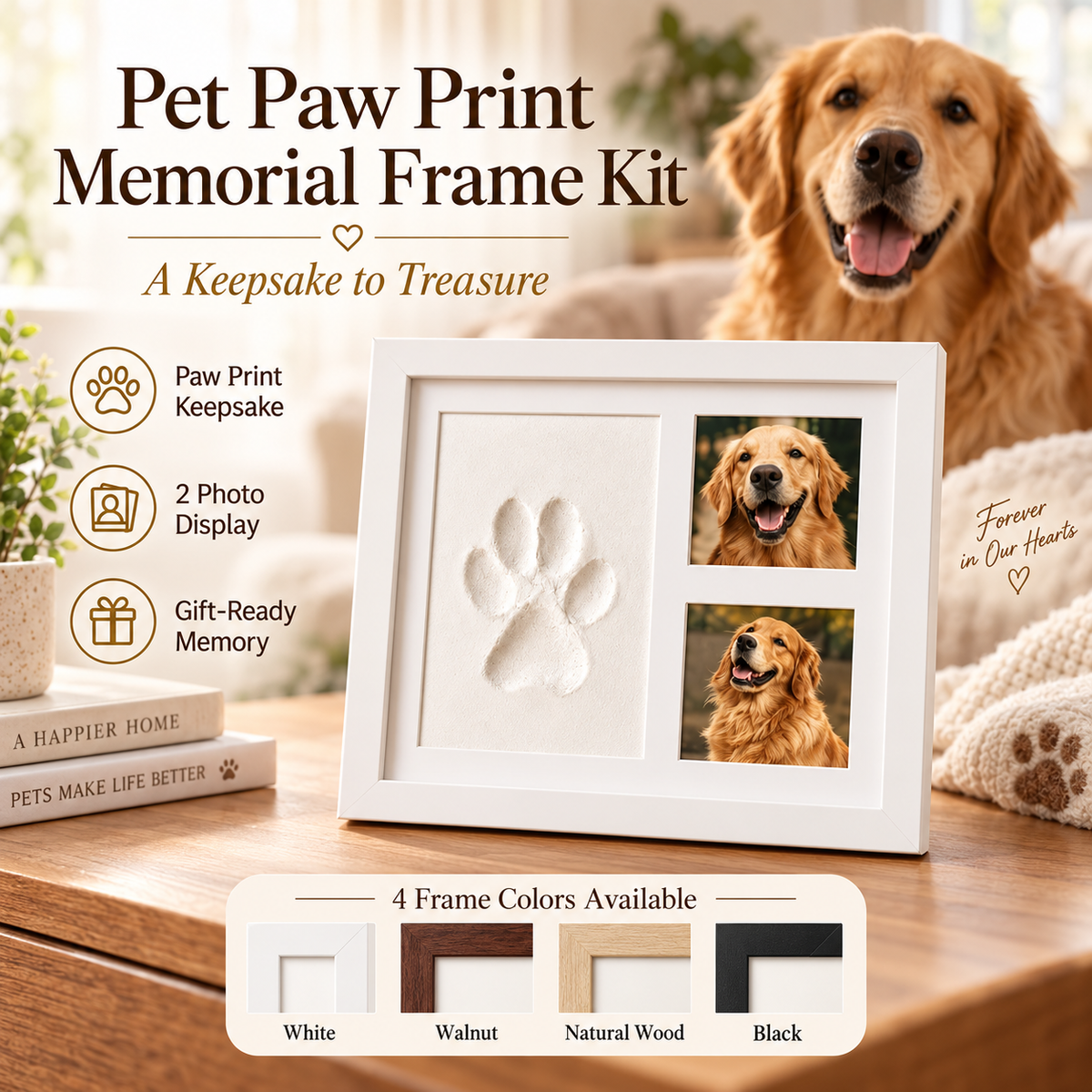 🔥DIY Clay Paw-print Keepsake Frame with Space for Two Photos
