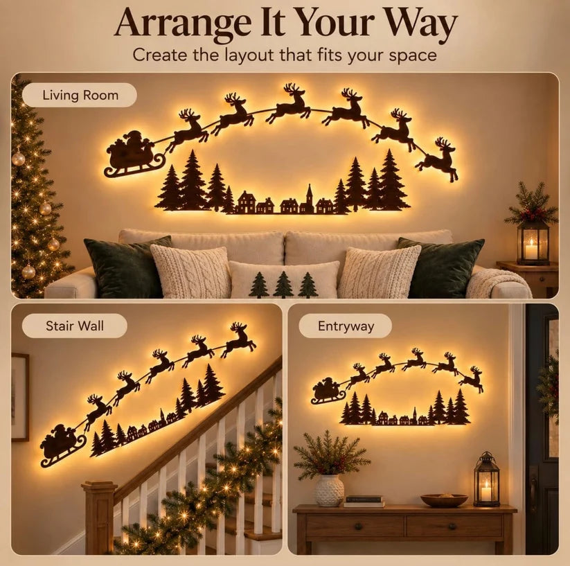 🎄 LED Reindeer Wall Decorations - ✨Festive Christmas Lighting