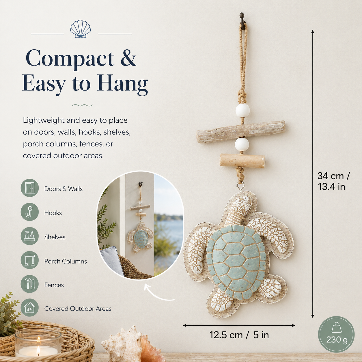 Glowing Coastal Sea Turtle Wall Art