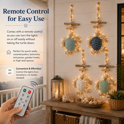 Glowing Coastal Sea Turtle Wall Art