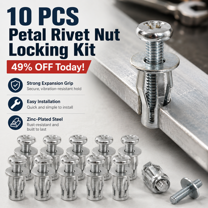 🛠️ 10 PCS Petal Rivet Nut Locking Kit