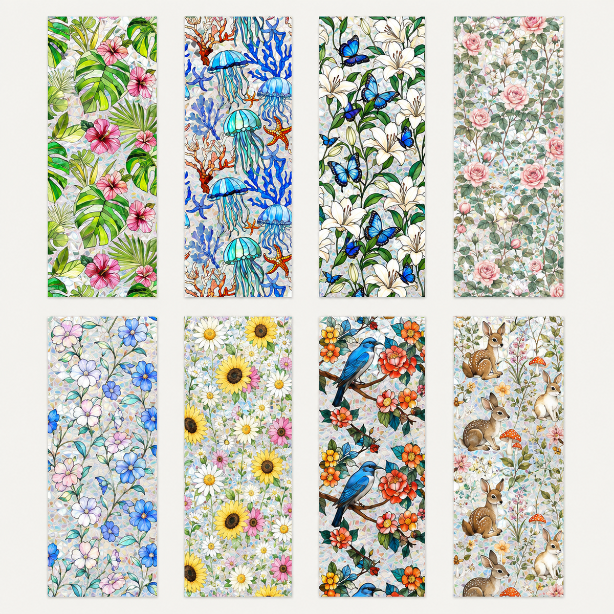 🌈Flower Stained Glass Window Film