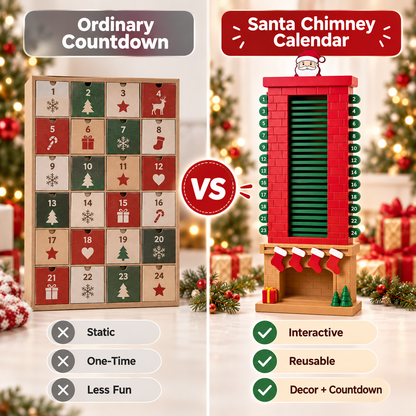 🎅 Santa Chimney Advent Calendar – 24-Day Interactive Christmas Countdown Decoration