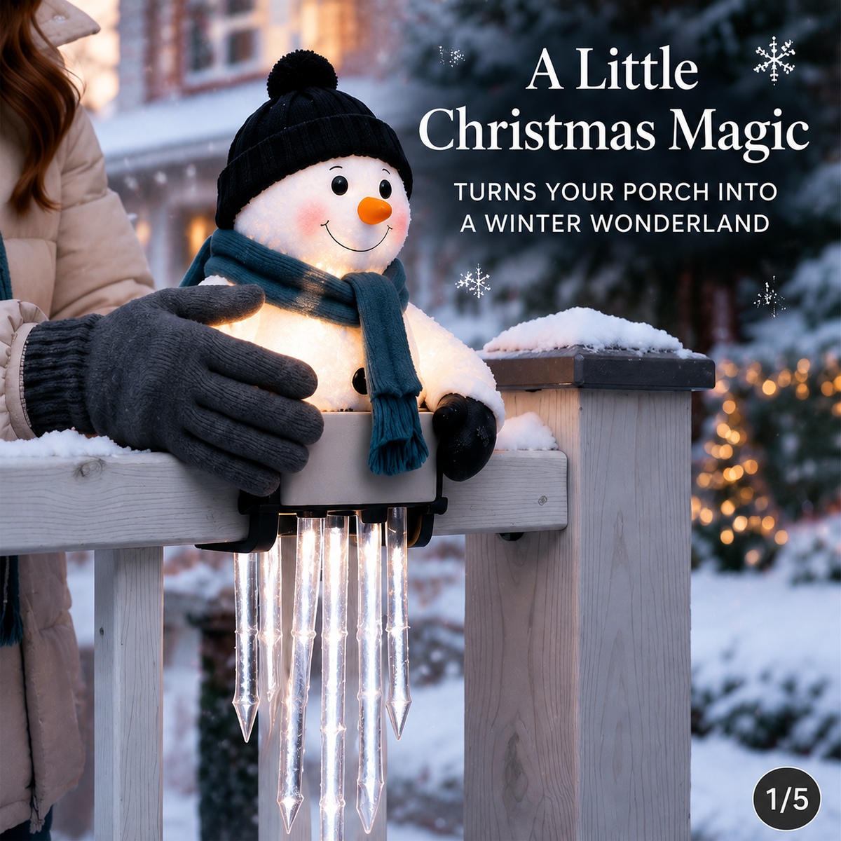 ☃️Today 49% OFF - WinterGlow Snowman Icicle Light Decor🔥