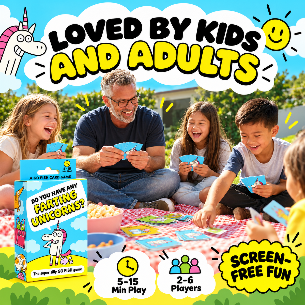 Super Silly Go Fish Card Game for Kids & Family Game Night