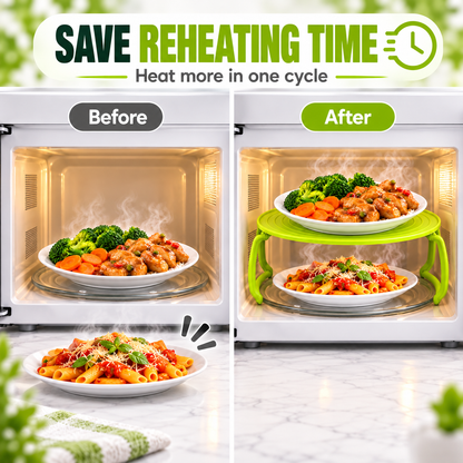 2Pcs 4-in-1 Foldable Microwave Rack