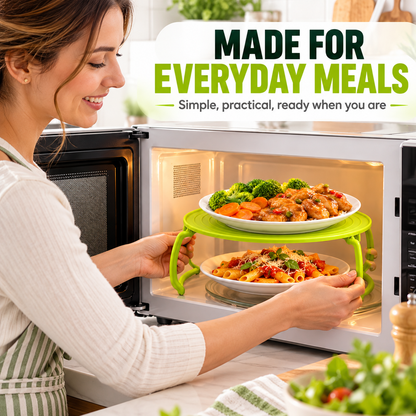 2Pcs 4-in-1 Foldable Microwave Rack