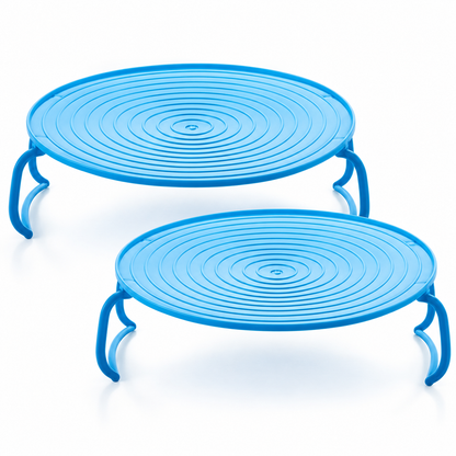 2Pcs 4-in-1 Foldable Microwave Rack