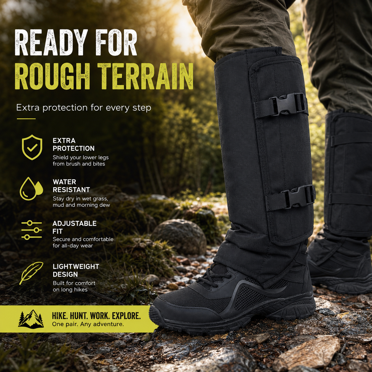 🥾Adjustable Snake-Resistant Leg Gaiters for Hiking & Hunting