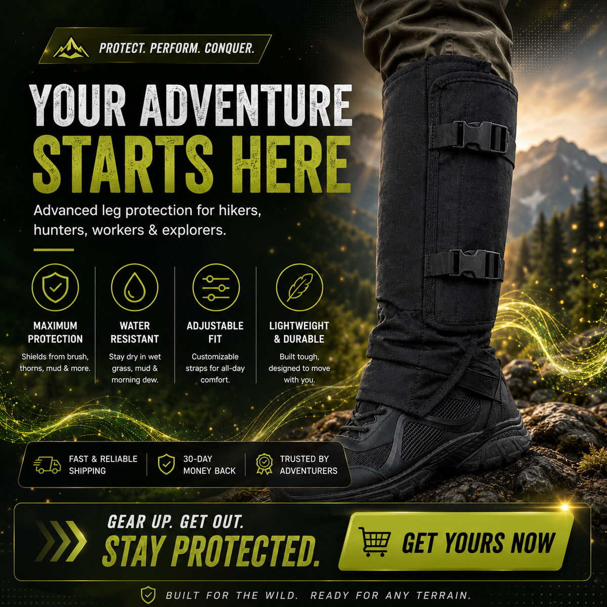 🥾Adjustable Snake-Resistant Leg Gaiters for Hiking & Hunting