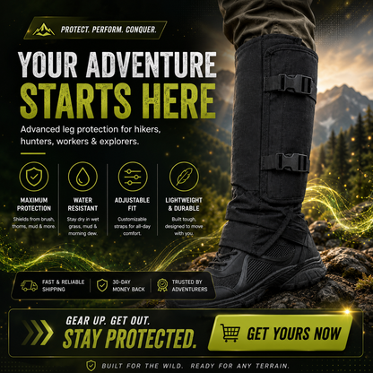 🥾Adjustable Snake-Resistant Leg Gaiters for Hiking & Hunting