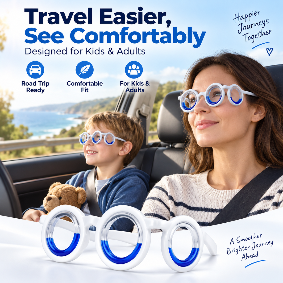 Anti-Motion Sickness Glasses – Ultra-Light Relief for Travel Nausea