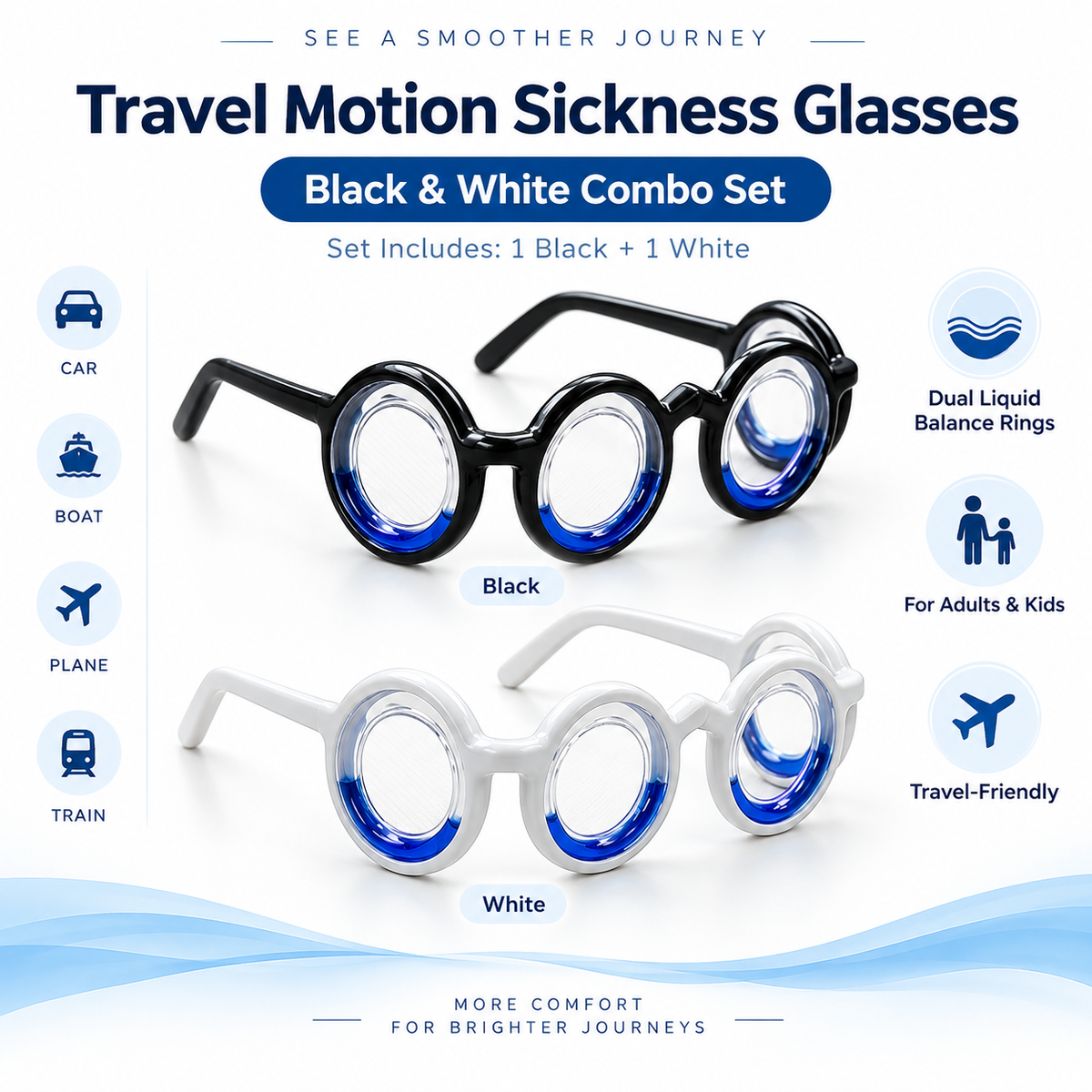 Anti-Motion Sickness Glasses – Ultra-Light Relief for Travel Nausea