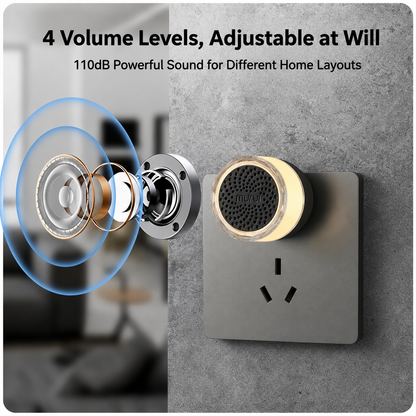 Wireless Doorbell with Adjustable Volume and Multi-channel LED Flash.